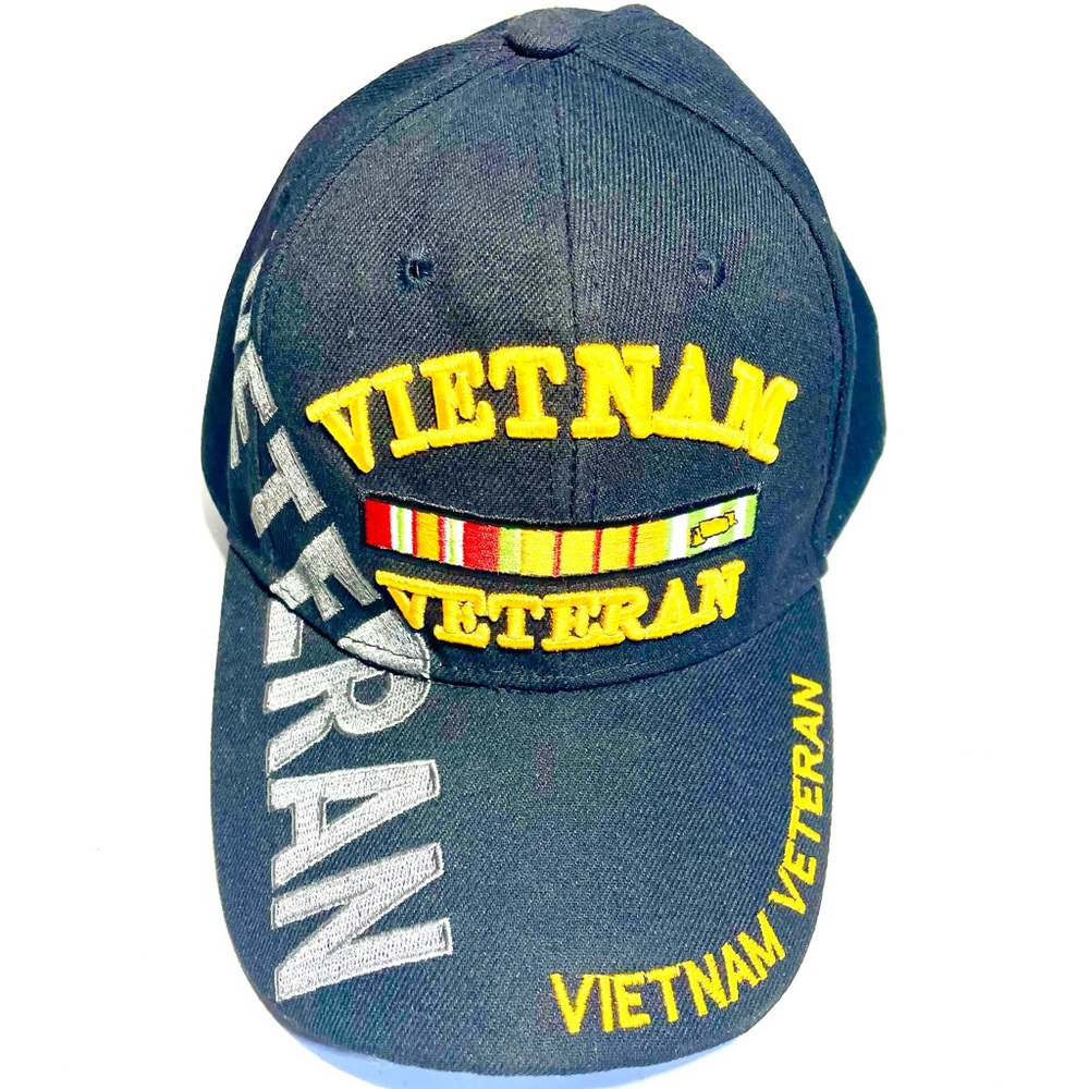 Black Vietnam Veteran Deluxe Low Profile Baseball Hat Cap Adjustable One Size